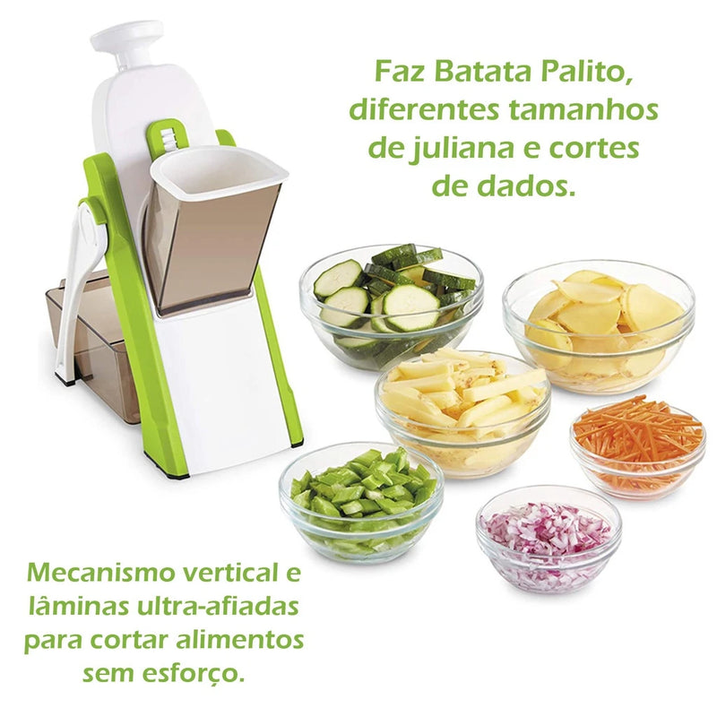 Cortador Fatiador De Cozinha Mandoline Multifuncional 5 Funções Para Cortar Batata Legumes Vegetais Fácil Alta Precisão Mondolin