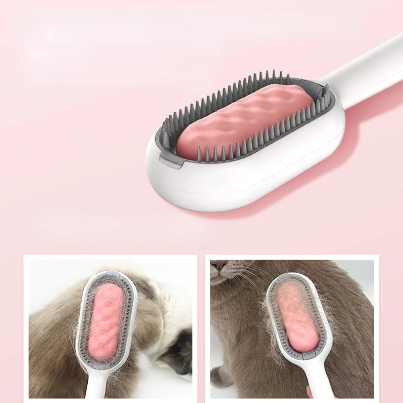 Escova removedora de pelos longos escova para cães e gatos pente de silicone para animais de estimação com limpeza