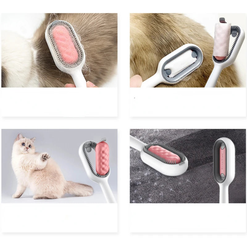 Escova removedora de pelos longos escova para cães e gatos pente de silicone para animais de estimação com limpeza