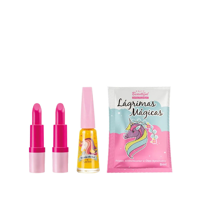 Conjunto Maquiagem Infantil Menina Linda + Mochila + Batom Esmaltes Conjunto Pincel Muito Mais BZ134