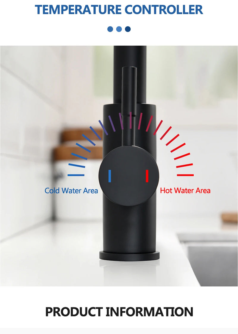 Torneira de cozinha dqok, torneira misturada com sensor de níquel escovado, aço inoxidável, preto, indução inteligente, controle por toque