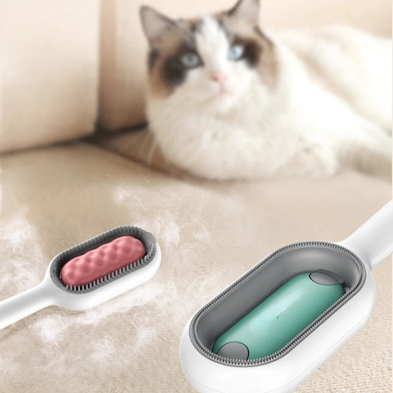 Escova removedora de pelos longos escova para cães e gatos pente de silicone para animais de estimação com limpeza