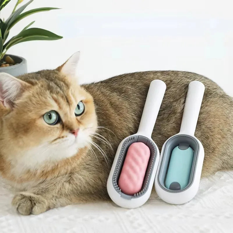 Escova removedora de pelos longos escova para cães e gatos pente de silicone para animais de estimação com limpeza